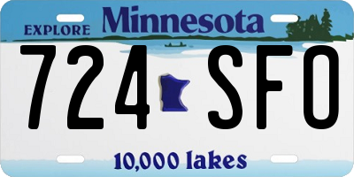MN license plate 724SFO