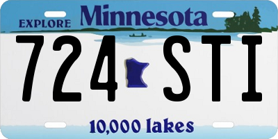 MN license plate 724STI