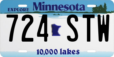 MN license plate 724STW