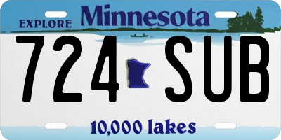 MN license plate 724SUB
