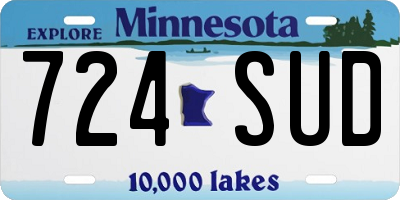 MN license plate 724SUD