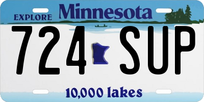 MN license plate 724SUP