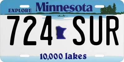MN license plate 724SUR