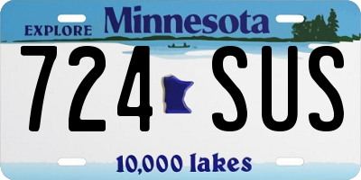 MN license plate 724SUS