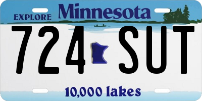 MN license plate 724SUT