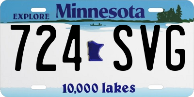 MN license plate 724SVG
