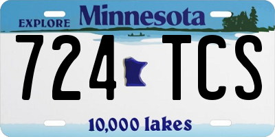 MN license plate 724TCS