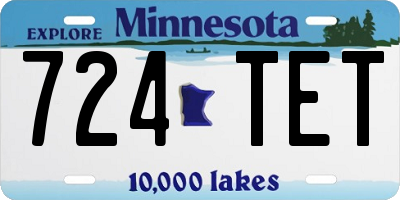 MN license plate 724TET