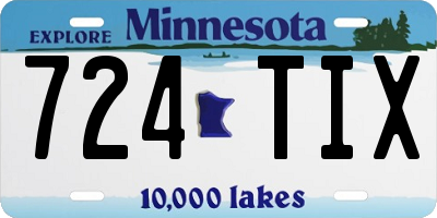 MN license plate 724TIX