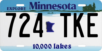 MN license plate 724TKE