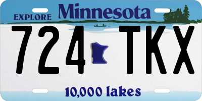 MN license plate 724TKX