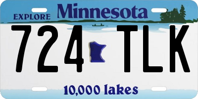 MN license plate 724TLK