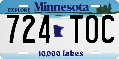 MN license plate 724TOC