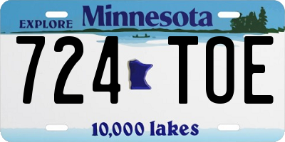 MN license plate 724TOE
