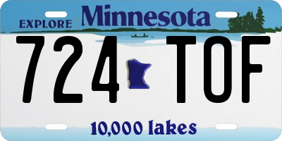 MN license plate 724TOF