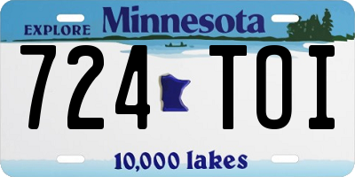 MN license plate 724TOI