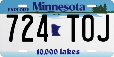 MN license plate 724TOJ