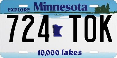 MN license plate 724TOK