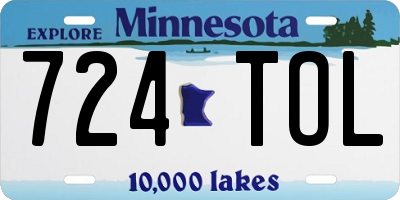 MN license plate 724TOL