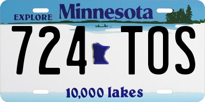 MN license plate 724TOS