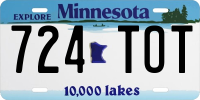 MN license plate 724TOT