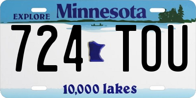 MN license plate 724TOU