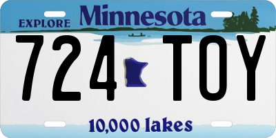 MN license plate 724TOY