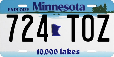 MN license plate 724TOZ