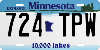 MN license plate 724TPW
