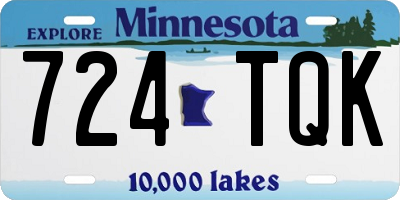 MN license plate 724TQK