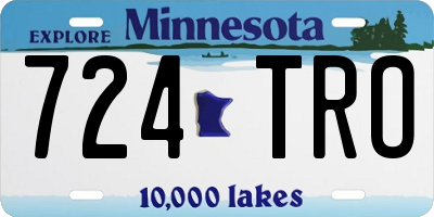 MN license plate 724TRO
