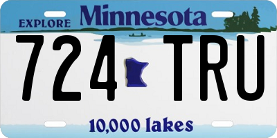 MN license plate 724TRU