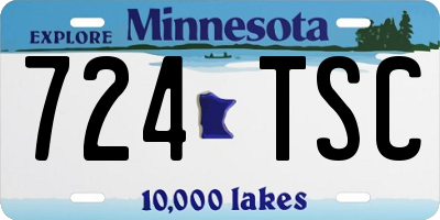 MN license plate 724TSC