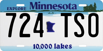 MN license plate 724TSO