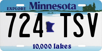 MN license plate 724TSV