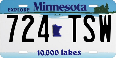MN license plate 724TSW
