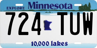 MN license plate 724TUW