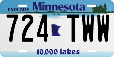 MN license plate 724TWW