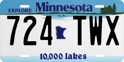 MN license plate 724TWX