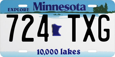 MN license plate 724TXG