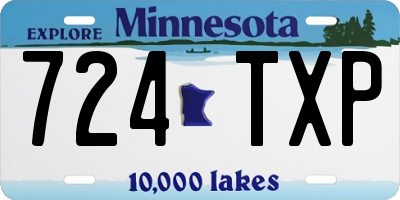 MN license plate 724TXP
