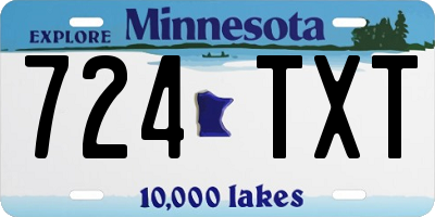 MN license plate 724TXT