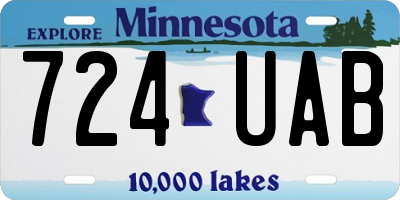 MN license plate 724UAB