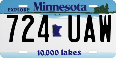 MN license plate 724UAW