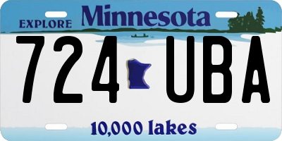 MN license plate 724UBA