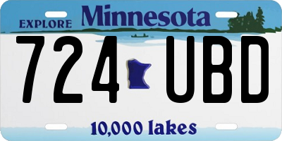 MN license plate 724UBD