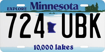 MN license plate 724UBK