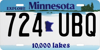 MN license plate 724UBQ