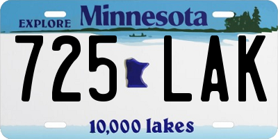 MN license plate 725LAK