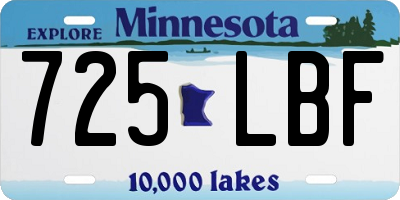 MN license plate 725LBF